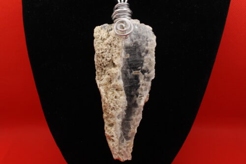 Double-Sided Selenite with Coral Edge Pendant