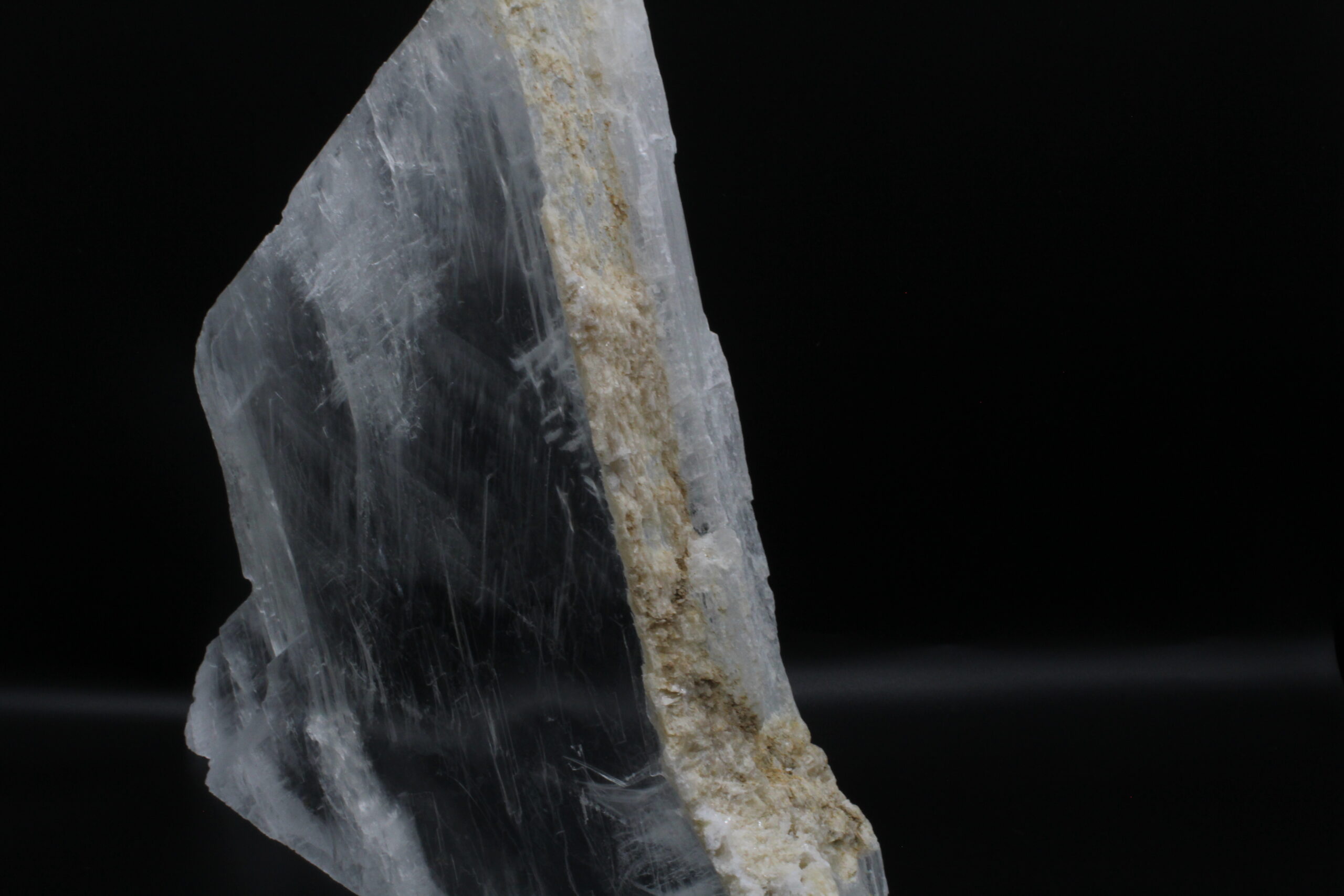 Selenite Stand Up with Coral Edge 12 x 1.5 x 10.25