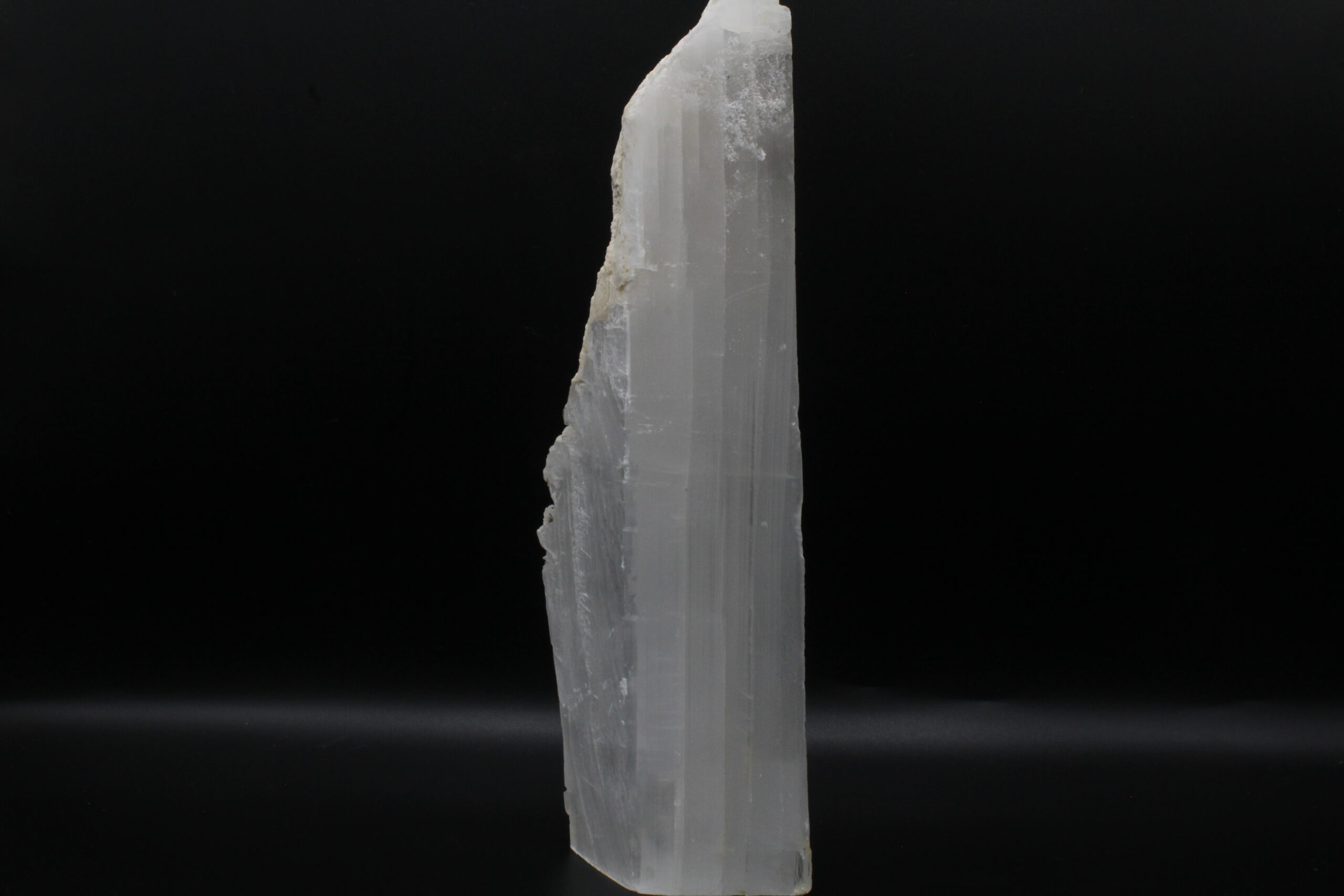 Selenite Stand Up with Coral Edges 3.5 x 2 x10