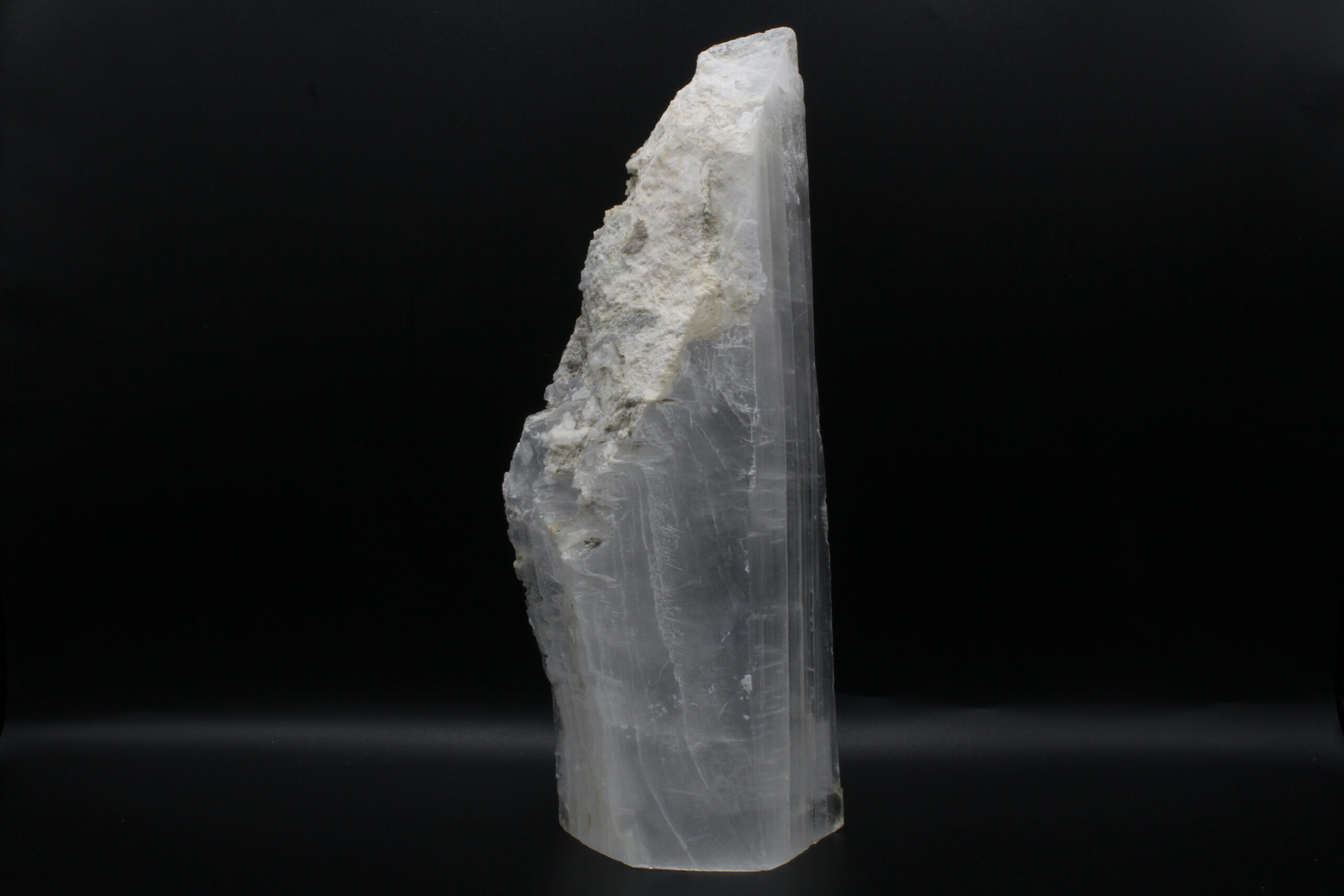 Selenite Stand Up with Coral Edges 3.5 x 2 x10