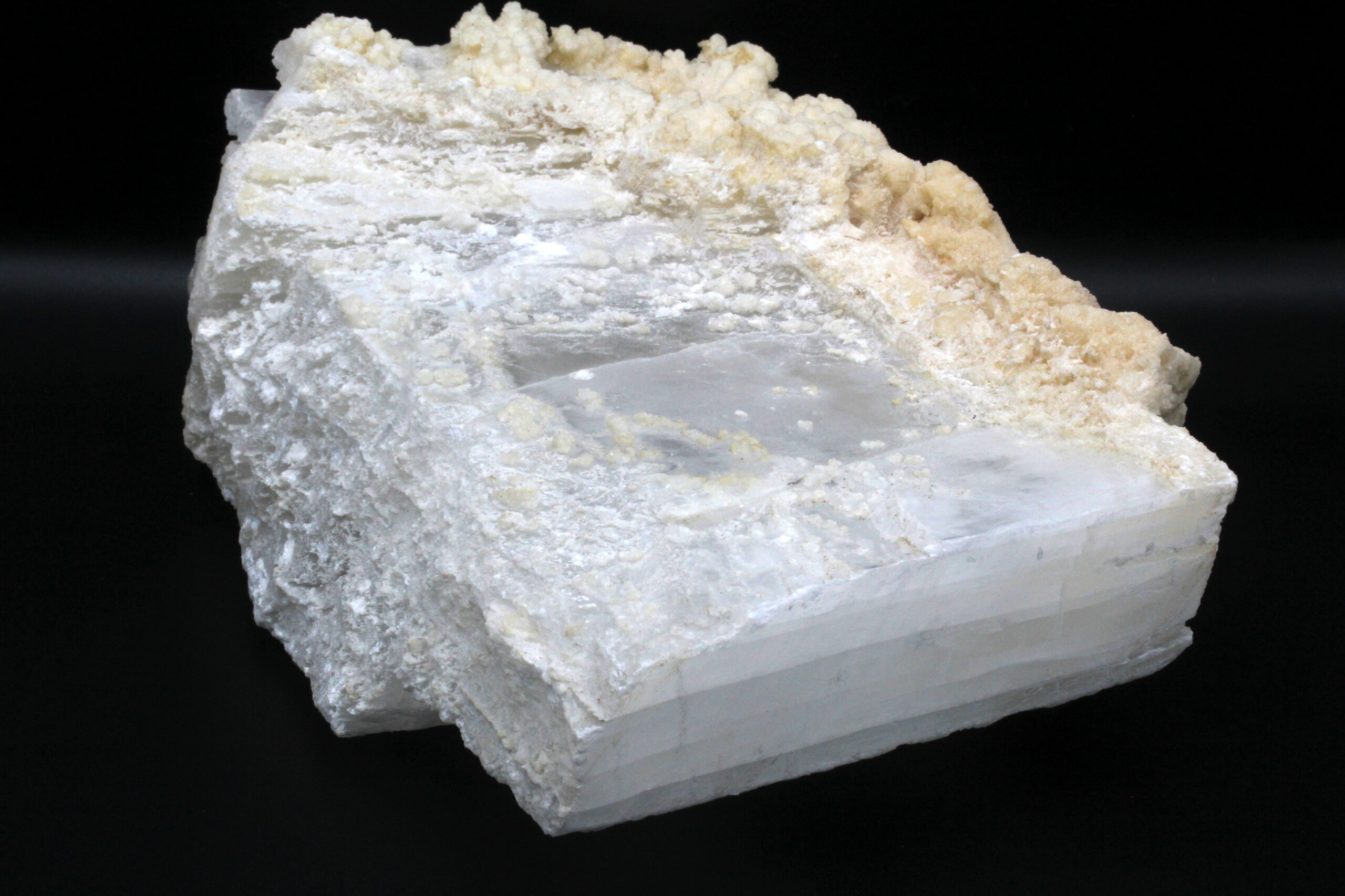 Selenite Stand Up with Coral Edge 6 x 9.25 x 3